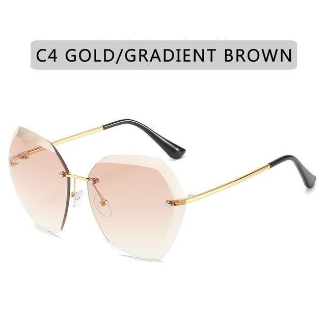 Vintage Rimless Pilot Sunglasses