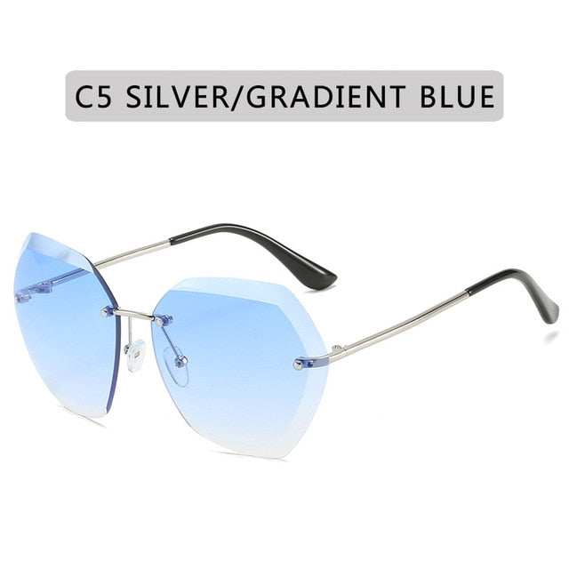 Vintage Rimless Pilot Sunglasses
