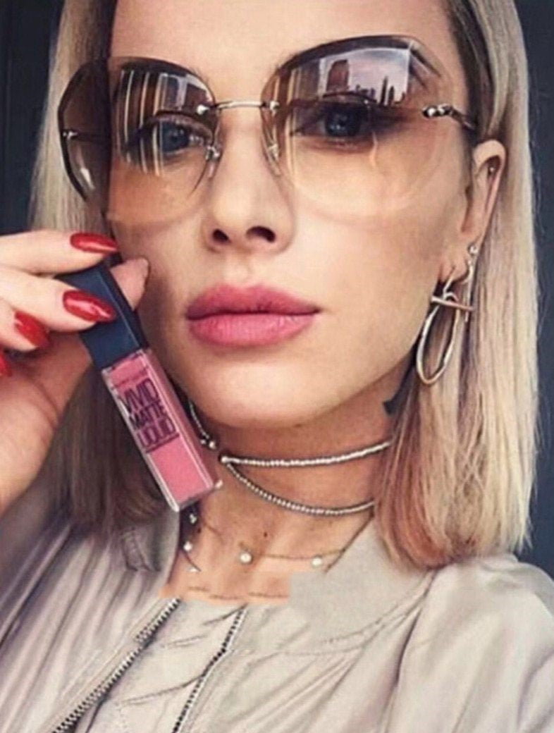 Vintage Rimless Pilot Sunglasses